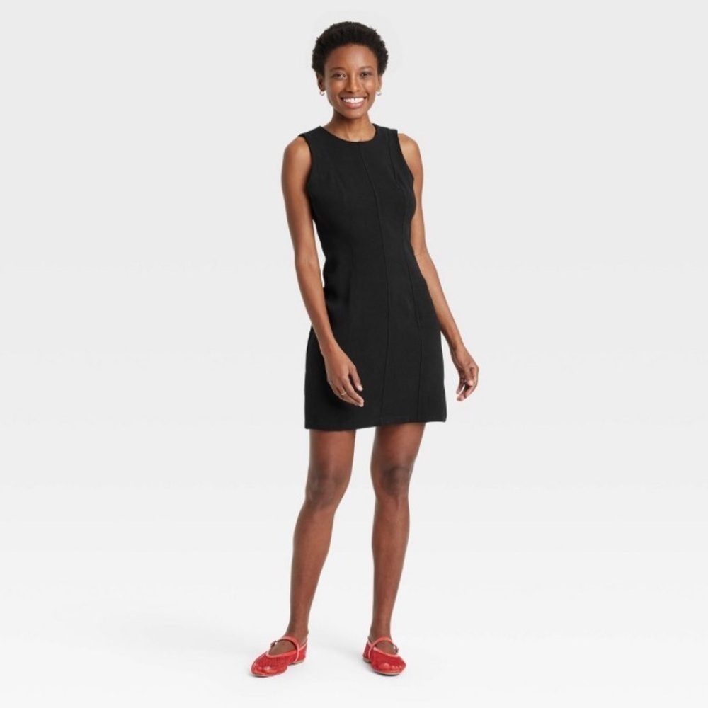 Mini Sheath Dress -A New Day™ Black Sleeveless, Crew Neck, Side Zipper new